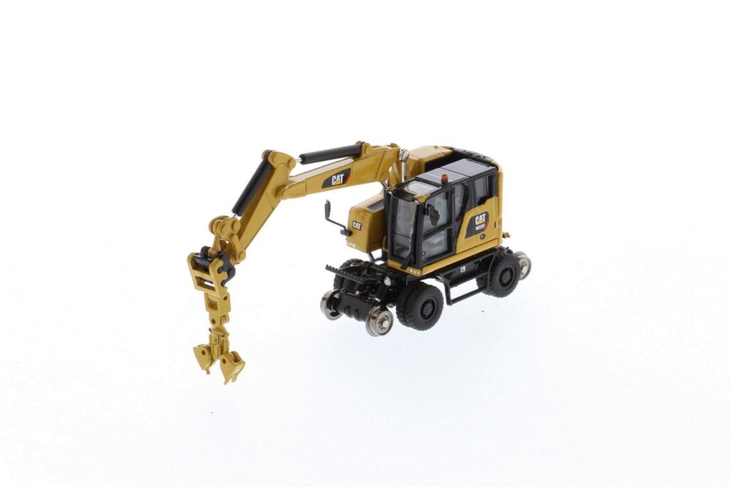 Diecast Masters Caterpillar M323F Excavateur Rail-Route 1:87 – Modèle Collectionneur Jaune Officiel