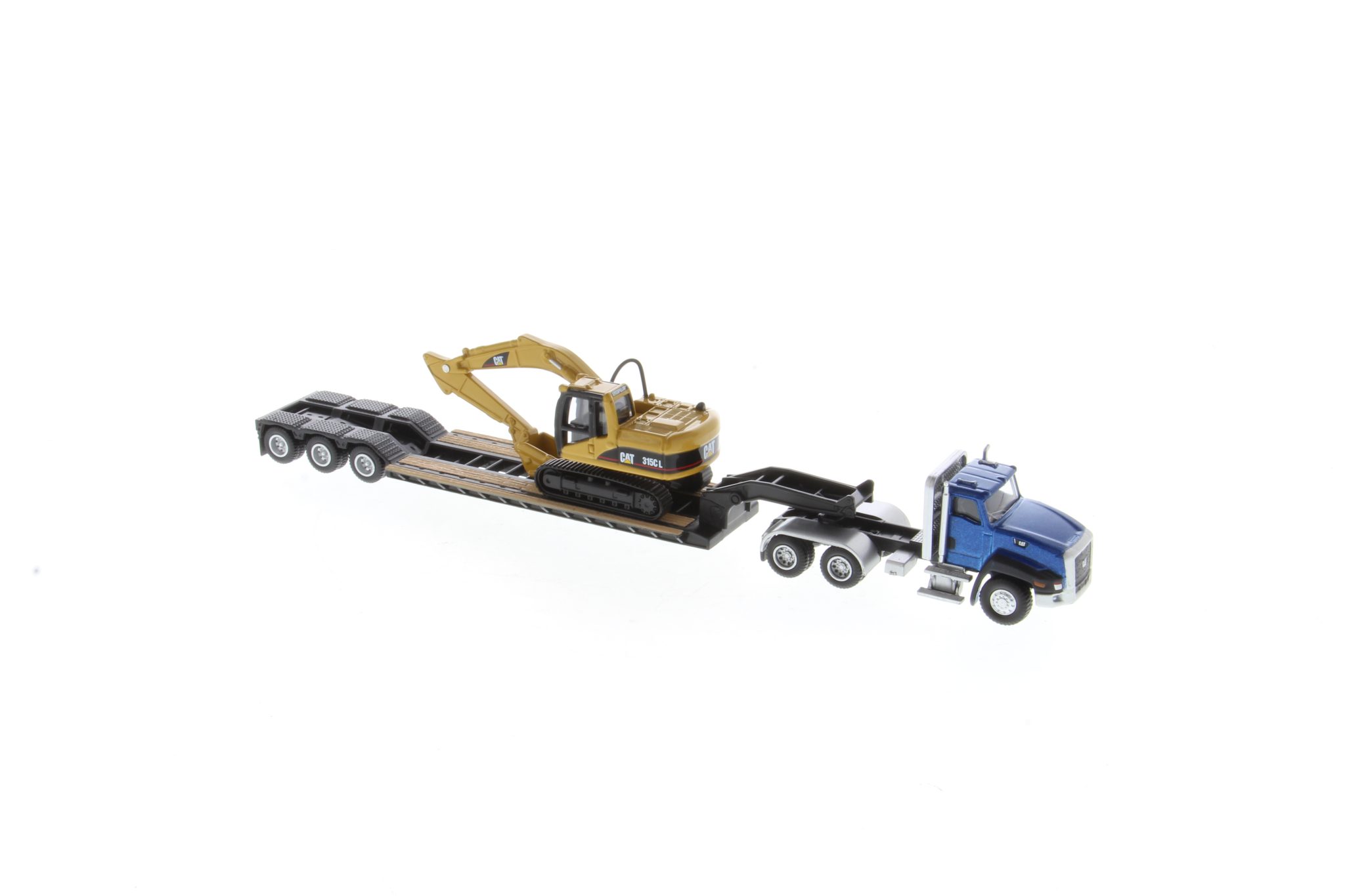 Cat 1:87 Construction Diecast Cat CT660 Day Cab Tractor with Lowboy Trailer  and Cat 315C L Hydraulic Excavator 84415